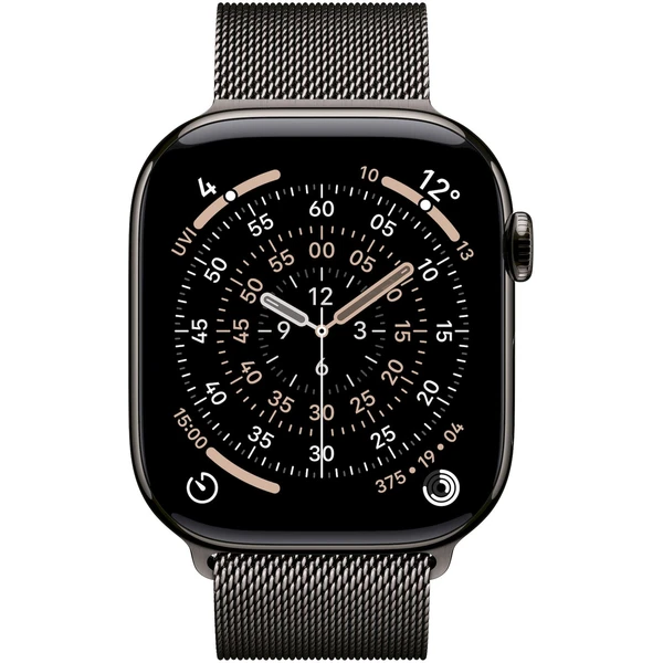 Apple Watch Series 11 Cellular (42mm) Břidlicově šedý titan s břidlicově šedým milánským tahem - Chytré hodinky - Obrázek RGQH000K01