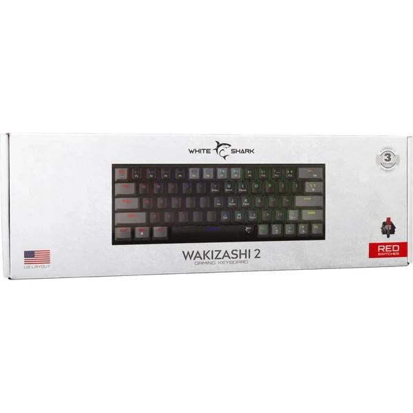 White Shark WAKIZASHI 2 Red (US) černošedá - Klávesnice - Obrázek RGRG000K01
