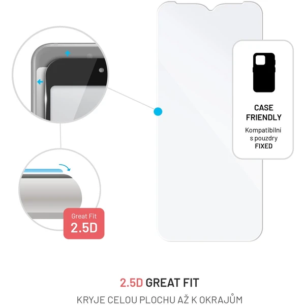 FIXED 2,5D tvrzené sklo Samsung Galaxy A14 LTE/A14 5G čiré - Ochranné folie a skla - Obrázek RHK0G00101