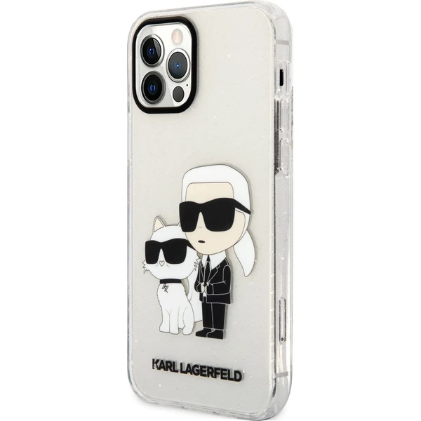 Karl Lagerfeld IML Glitter Karl and Choupette NFT kryt iPhone 12/12 Pro čirý - Pouzdra - Obrázek RIJYF00101