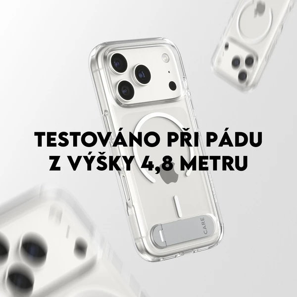 PanzerGlass® CARE Kickstand kryt s MagSafe Apple iPhone 17 Pro stříbrný/bílý - Pouzdra - Obrázek RJDH000K01