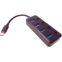 PremiumCord 5G SuperSpeed USB Hub Type C na 4x USB 3.2 A Gen1, vypínače portů - USB huby