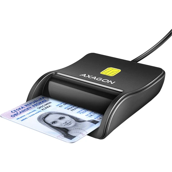 AXAGON CRE-SM3N USB-A FlatReader čtečka kontaktních karet Smart card (eObčanka), kabel 1.3m - Čtečky paměťových karet - Hlavní obrázek
