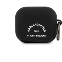 Karl Lagerfeld Rue St Guillaume silikonové pouzdro pro Airpods 3 černé - Pouzdra