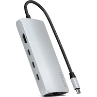 Satechi USB-C víceportový adaptér 8K s Ethernet V3 stříbrný - USB huby