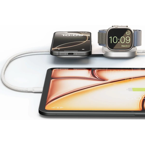ZENS USB C-C Pro 3 MagSafe/Qi2 3v1 nabíječka s USB-C kabelem (140W) bílá - Nabíječky - Obrázek RQAL000K01