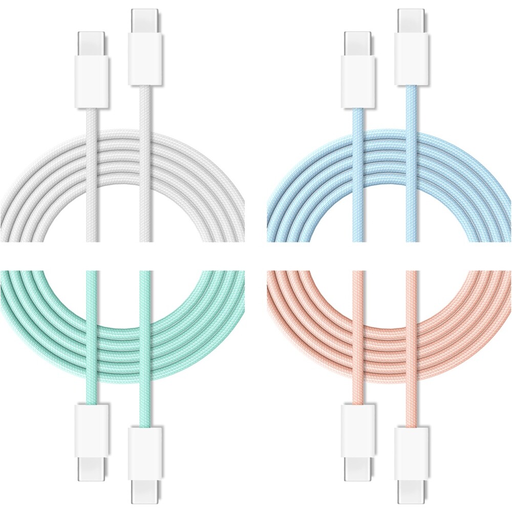 Cubenest Braided opletený USB-C kabel (60W), 1 m, barevné (4-pack)