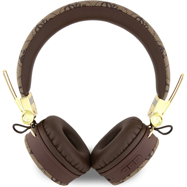 Guess PU Leather 4G Metal Logo BT5.3 Stereo Headphone hnědé - Sluchátka - Obrázek RT72000N01