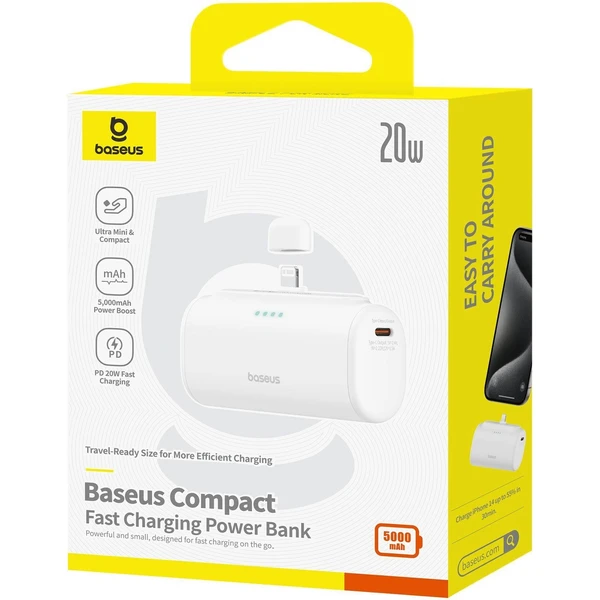 Baseus Compact powerbanka 5000mAh bílá - Powerbanky - Obrázek RTTL000K01