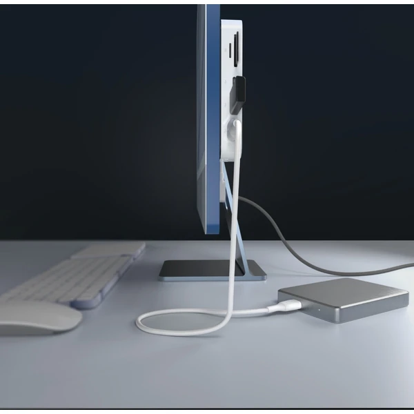 Belkin Connect USB-C 6v1 Multiport Hub s držákem bílý - Dokovací stanice - Obrázek RUDWF00101