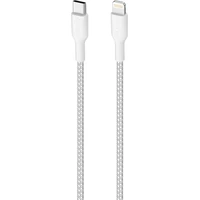 PURO Kevlar USB-C/MFi Lightning pletený kabel (20W) 2 m, bílý - Kabely