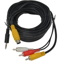 PremiumCord S-Video + 3,5mm/3x Cinch + kondenzátor kabel 5m černý - Kabely a redukce