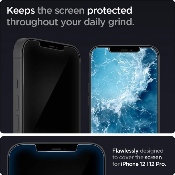 Spigen Glas tR EZ Fit tvrzené sklo iPhone 12 / 12 Pro 2 ks čiré - Ochranné folie a skla - Obrázek RX93200401