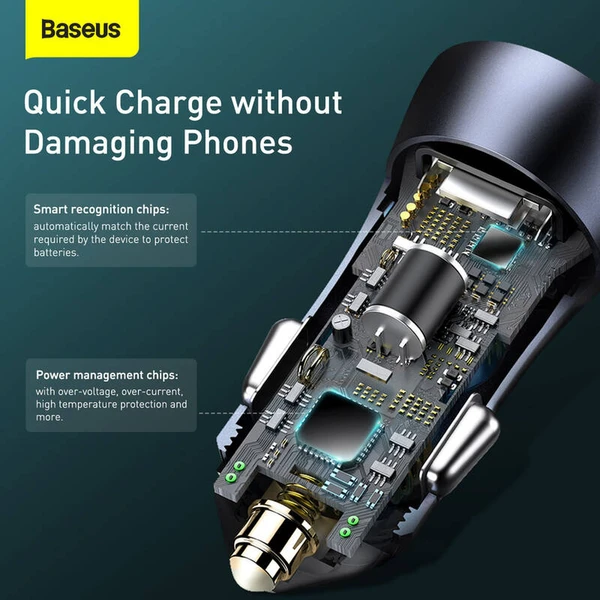 Baseus Golden Contactor Pro 40W USB-C nabíječka do auta šedá - Nabíječky - Obrázek RXTL000K01