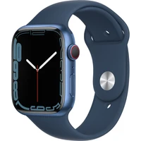 Apple Watch Series 7 Cellular 45mm modrý hliník s modrým sportovním řemínkem - Chytré hodinky