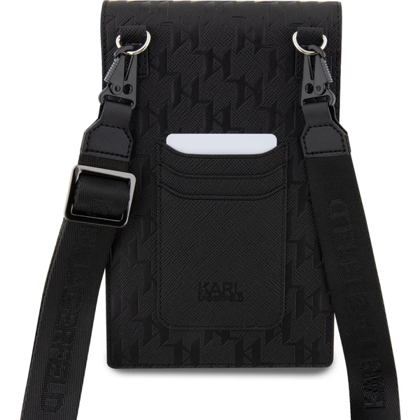 Karl Lagerfeld Saffiano Monogram Choupette NFT Wallet Bag pouzdro černé - Popruhy a crossbody - Obrázek RYBR100501