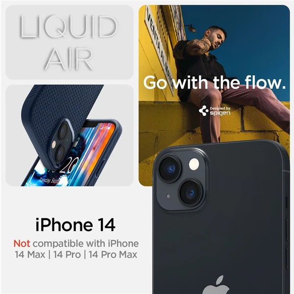 Spigen Liquid Air kryt iPhone 14 modrý - Pouzdra - Obrázek RYZG300401