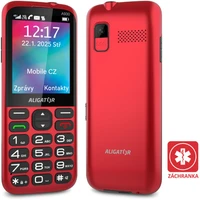 Aligator A930 GPS 4G Senior mobilní telefon s aplikací Záchranka (s nabíjecím stojánkem) červený - Mobilní telefony