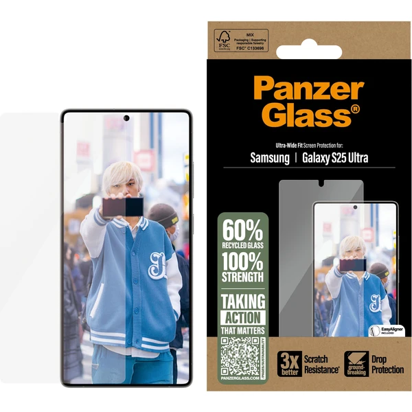 PanzerGlass® Ultra-Wide Fit sklo Samsung Galaxy S25 Ultra s instalačním rámečkem - Ochranné folie a skla - Obrázek S0FC000J01