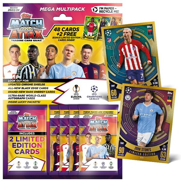 Fotbalové karty Topps UEFA UCL MATCH ATTAX 23/24 - Mega Multipack