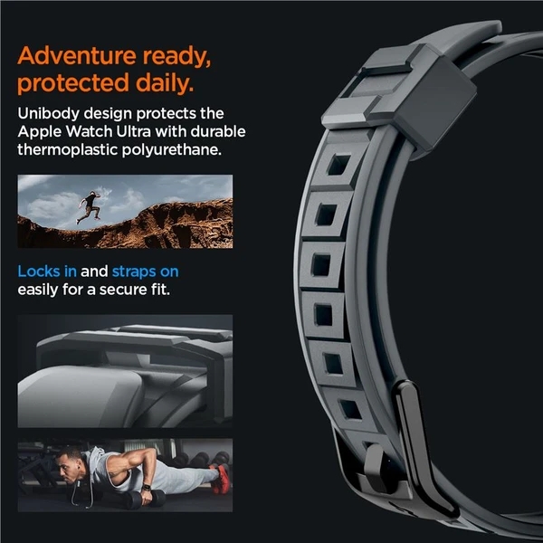 Spigen Rugged Armor Pro řemínek s pouzdrem Apple Watch Ultra 3/2/1 (49mm) šedý - Řemínky - Obrázek S1A1000P01