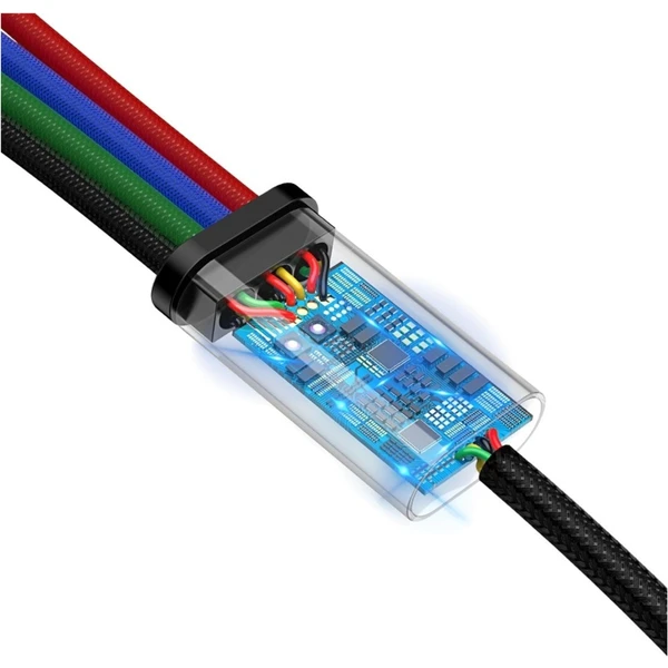 Baseus Fast 4v1 napájecí kabel 1,2m černý - Kabely a redukce - Obrázek S2RR000501