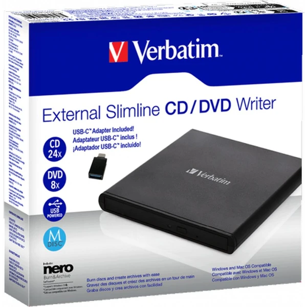 VERBATIM externí mechanika DVD-RW vypalovačka USB 2.0 černý + NERO - Optické mechaniky - Obrázek S353000O01