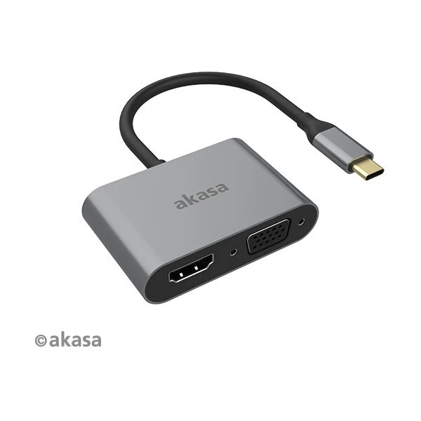 Akasa USB-C/HDMI + VGA redukce 0,18m šedá - Kabely a redukce - Obrázek S35X600301