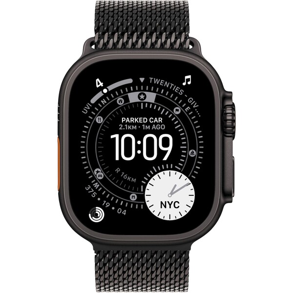 Apple Watch Ultra 3 (2025) 49mm Černý titan s černým titanovým milánským tahem M
