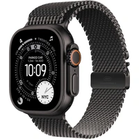 Apple Watch 49/46/45/44mm milánský tah z černého titanu střední - Řemínky