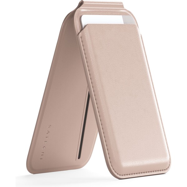 Satechi Vegan-Leather Magnetic Wallet Stand (iPhone 12/13/14/15 all models) - Desert Rose Růžová