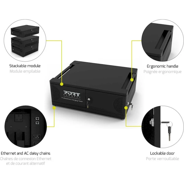 Port Connect 6 notebooků USB-C nabíjecí úložiště černý - Nabíječky - Obrázek S5T9000K01