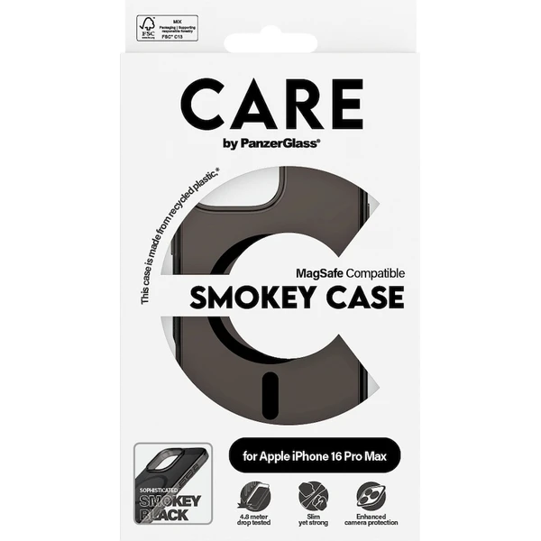 PanzerGlass® CARE kryt Apple iPhone 16 Pro Max MagSafe Smokey kouřový/černý - Pouzdra - Obrázek S608000P01