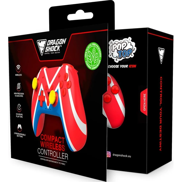 DragonShock PopTop kompaktní bezdrátový ovladač Mario (Switch) - Herní ovladače - Obrázek S666000K01