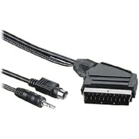 PremiumCord S-Video + 3,5mm/SCART + kondenzátor kabel 2m černý - Kabely a redukce