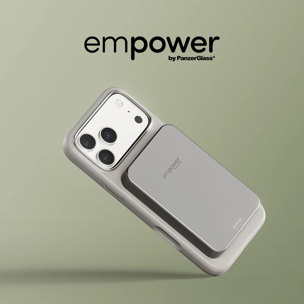 PanzerGlass® empower bezdrátová Qi2 powerbanka 10000 mAh, MagSafe, šedá - Powerbanky - Obrázek S73J000K01