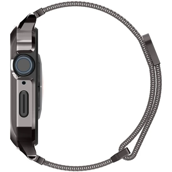 Spigen Metal Fit Pro řemínek s pouzdrem Apple Watch 9/8/7 (45mm) grafitový - Řemínky - Obrázek S7D5000L01