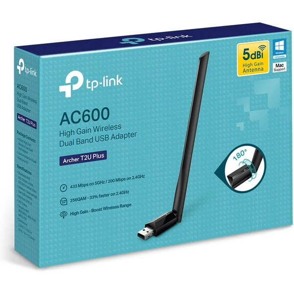 TP-Link Archer T2U Plus WiFi USB adaptér - Síťové adaptéry - Obrázek S7QFF00101