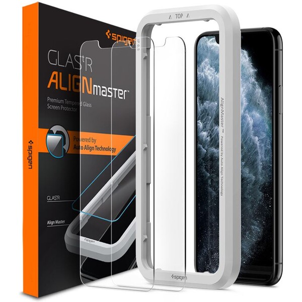 Spigen 2D tvrzené sklo Align Glas.tR Apple iPhone 11 Pro/XS/X (2 ks)