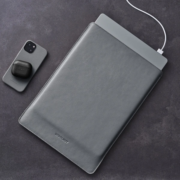 Woolnut kožené Sleeve pouzdro pro 15" MacBook Air šedé - Pouzdra - Obrázek S8SR100501