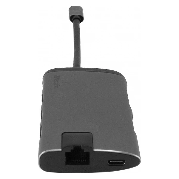 Verbatim USB-C Multiport HUB, 3x USB 3.0, 1x USB-C, HDMI, LAN, SD, microSD dokovací stanice šedá - Dokovací stanice - Obrázek SBOR000301