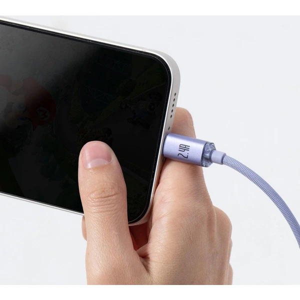 Baseus Crystal Shine USB-A/Lightning napájecí kabel 20W 1,2m fialový - Kabely a redukce - Obrázek SBRL100501