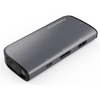 PremiumCord USB-C na HDMI1.4 + VGA + DP1.2 + PD3.0 , MST video adaptér - Dokovací stanice