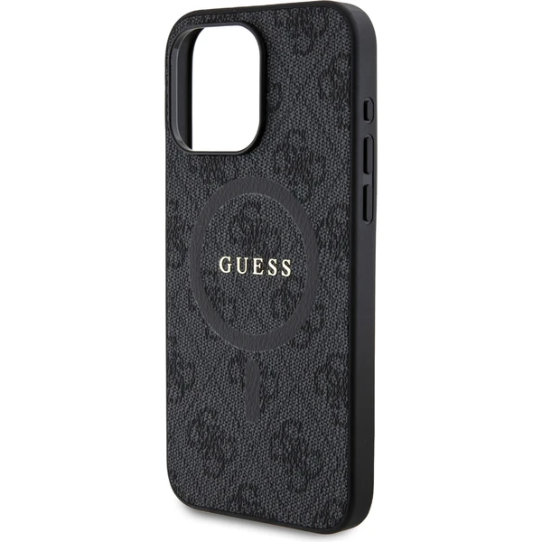 Guess PU Leather 4G Colored Ring MagSafe kryt iPhone 15 Pro Max černý - Pouzdra - Obrázek SF72000N01