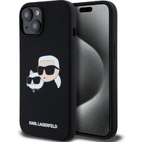 Karl Lagerfeld Liquid Silicone Double Heads Magsafe zadní kryt iPhone 15 Pro Max černý - Pouzdra
