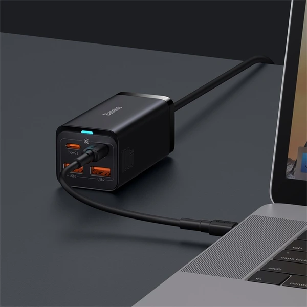 Baseus GaN3 rychlonabíječka 2xUSB-A, 2xUSB-C 100W černá - Nabíječky - Obrázek SGGE000L01
