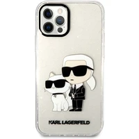 Karl Lagerfeld IML Glitter Karl and Choupette NFT kryt iPhone 12/12 Pro čirý - Pouzdra