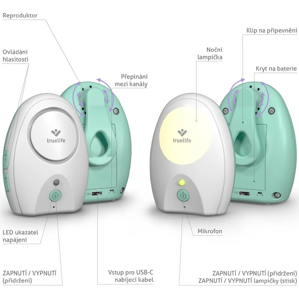 TrueLife NannyTone VM Pocket audio chůvička - Senzory - Obrázek SIUL000K01
