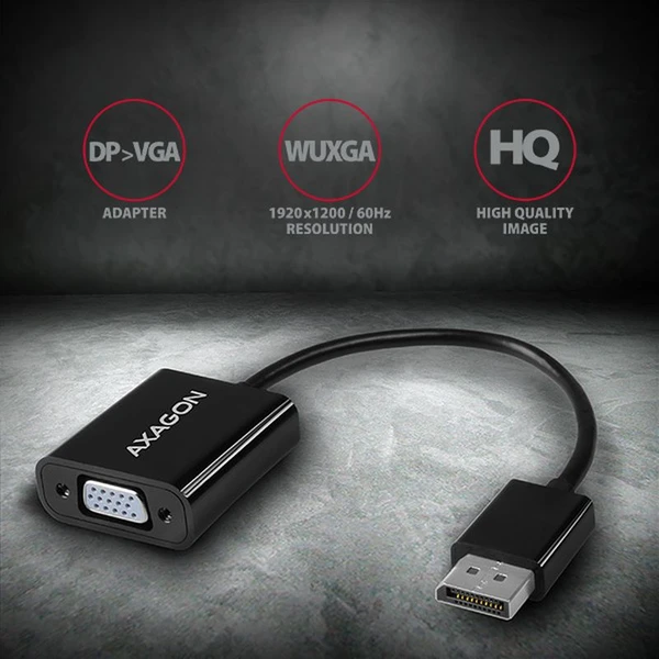 AXAGON DisplayPort/VGA redukce 0,2m černá - Kabely a redukce - Obrázek SJ7HF00101