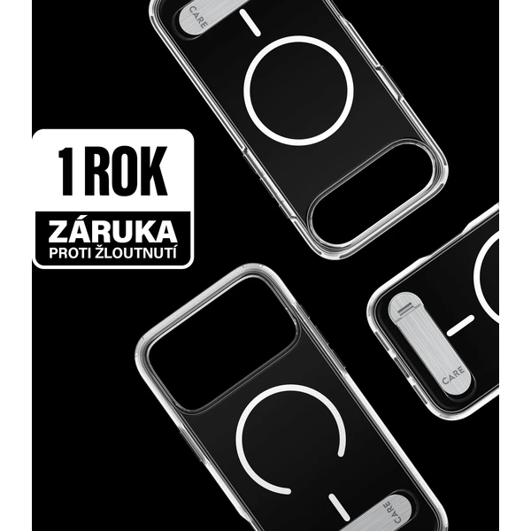 PanzerGlass® CARE Kickstand kryt s MagSafe Apple iPhone 17 Pro stříbrný/bílý - Pouzdra - Obrázek SJDH000K01